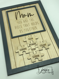 "MOM" Puzzle Sign