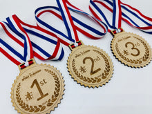Load image into Gallery viewer, Custom Wooden Engraved Trophy/Medal