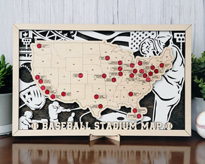 Stadium Series Travel Map - Baseball
