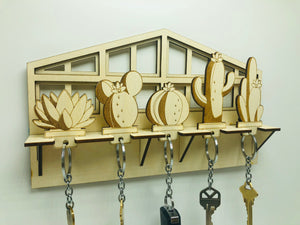 Wooden Keychain Wall Rack