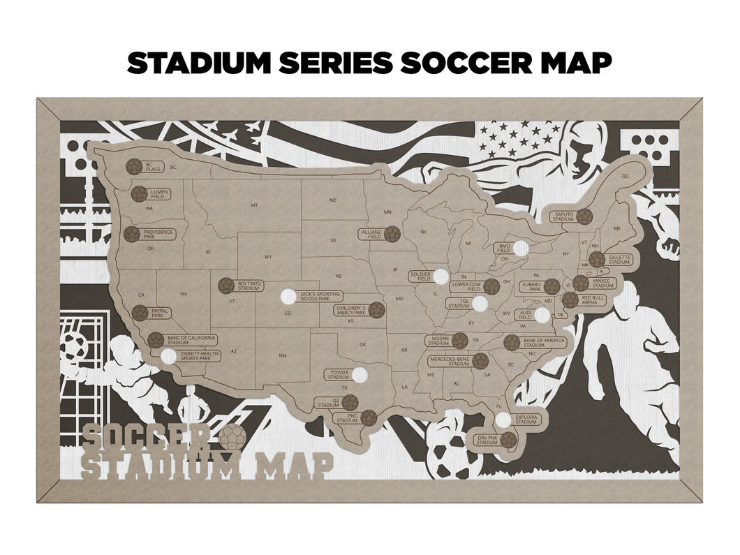 Stadium Series Travel Map - Soccer